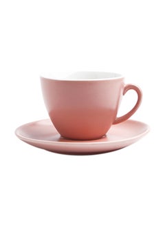 Buy Ceramic Coffee Cup And Saucer Matte Powder 200ml in UAE