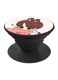 Buy Cartoon Printed Pop Socket Phone Holder Pink/Beige/Black in UAE