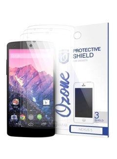 Buy Pack Of 3 Crystal HD Screen Protector Scratch Guard For LG Google Nexus 5 Clear in UAE