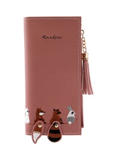 Buy Ladies Long Design Fashion Wallet Brown in Saudi Arabia