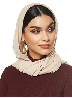 Buy Solid Chiffon Hijab Shailah Beige in UAE