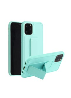 Buy Shockproof PC TPU Protective Case With Wristband Holder For Apple iPhone 12/12 Pro Mint Green in UAE