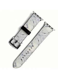 Buy Genuine Leather Band Replacement Strap Series 6/5/4/3/2/1/SE 38-40-42mm, with Silver Adapter 38millimeter Multicolor in Saudi Arabia