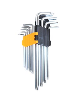 Buy 9-Piece Torx Arm Hex Key Set Silver/Black/Yellow in UAE