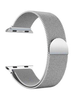 Buy Magnetic Stainless Steel Band For Apple Watch 42/44/45mm Silver in Saudi Arabia