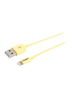 Buy HighTech Ultra-Round Fast Charging MFi Certified Charging Cable For Apple iPhone/ iPod/ iPad/  iPhone X/ XR/ Xs/ 11/ 11 Pro/ 11 Pro Max/ 12/ 12 pro/ 12 Pro Max, Sync and Charge, 480 Mbps Data Transfer Yellow/Silver in UAE