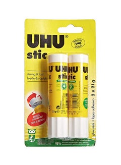 Buy 2-Piece Glue Stick Set Yellow/White in UAE