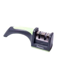 Buy 2 Step Knife Sharpener With Carbide & Ceramic Stones With Ergonomic Handle Comfortable & Secure Grip Black/Green in UAE