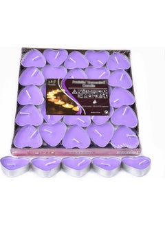 Buy 50 Pack Of  2-Hour Burn Duration Smokeless Tealights Candle Set Purple 15.00*2.00*15.00cm in Egypt