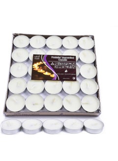 Buy 50 Pack Of  2-Hour Burn Duration Smokeless Tealights Candle Set White 18.00*2.50*18.00cm in UAE