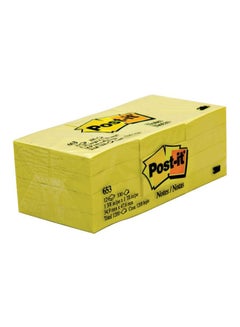 Buy 12-Piece Post-It Sticky Notes Set Canary Yellow in Saudi Arabia