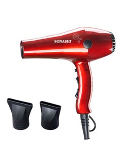 Buy Hair Dryer With AC Motor, Cold And Hot Wind - 2 Heat And 2 Airflow Setting, With Cool Shot Button, Ionic Technology For Frizz Free Hair Black/Glossy Red in UAE