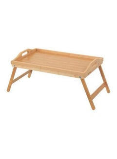 Buy Foldable Wooden Bed Table Beige 50x30x24cm in UAE