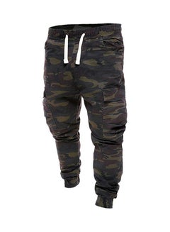 Buy Plus Size Men Military Camouflage Print Trousers Multi Pockets Cargo Jog Pants Army Green in Saudi Arabia