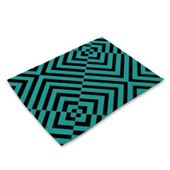 Buy Geometric Abstract Pattern Painted Home Kitchen Table Mat Multicolour 32x42cm in Saudi Arabia