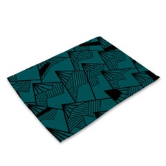 Buy Geometric Abstract Pattern Painted Home Kitchen Table Mat Multicolour 32x42cm in UAE