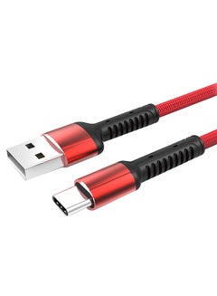 Buy USB To Type-C Data Sync And Charging Cable For Apple iPhone Black/Red in UAE