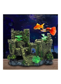 Buy Aquarium Ancient Castle for Fish Tank Green 17.00 x 6.00 x 13.00cm in Saudi Arabia