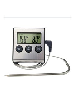 Buy Digital Meat Barbecue Food Cooking Thermometer Probe Black/Silver 12x3x9cm in UAE