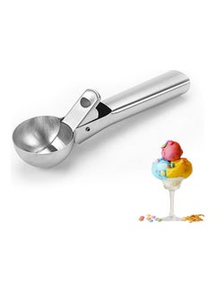 Buy Stainless Steel Ice Cream Scoop With Trigger Release Silver 18.5x4.5x4.5cm in Saudi Arabia