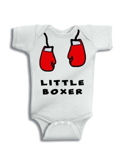 Buy Little Boxer Printed Onesie White/Red/Black in UAE