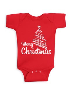 Buy Merry Christmas Printed Onesie Red in UAE