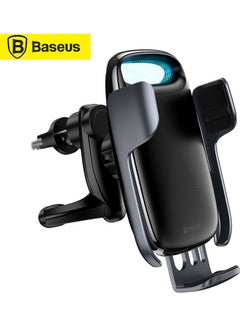 Buy Wireless Car Charger, Smart Car Wireless Auto-sensing Charger Phone Holder 15W Auto-Clamping Fast Charging Car Mount Charger Air Vent Phone Holder Black in UAE