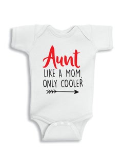 Buy Aunt Like A Mom Only Cooler Quote Printed Onesie White/Red/Black in Saudi Arabia