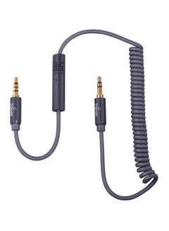 Buy Stretchable Driver's Choice Male Aux Cable With Mic Grey in UAE
