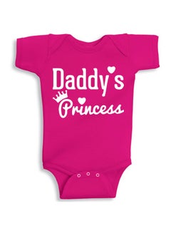 Buy Daddy's Princess Printed Onesie Pink/White in UAE