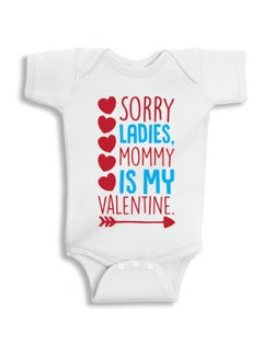Buy Mommy Quote Printed Onesie White/Red/Blue in UAE