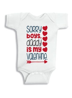 Buy Daddy Is My Valentine Onesie White in UAE