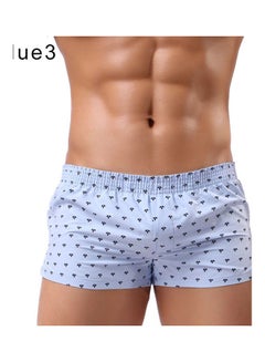 Buy Fashionable Dots Clover Printed Boxers Blue in Saudi Arabia