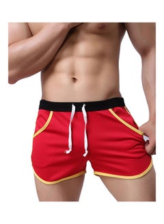 Buy Summer Drawstring Sports Shorts Red in Saudi Arabia