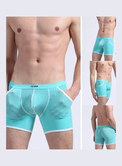 Buy Breathable Middle Rise Bulge Pouch Boxer Sky Blue in Saudi Arabia