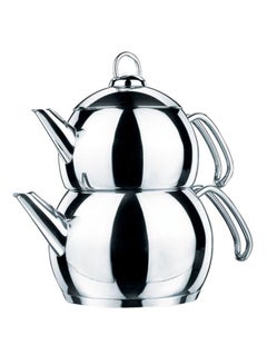 اشتري طقم إبريق الشاي تومبيك فضي Small Teapot: 1.1, Big Teapot: 2لترات في السعودية