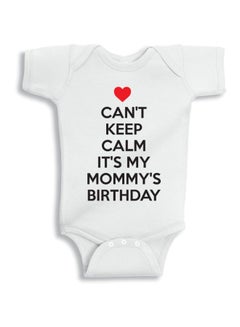 Buy Can't Keep Calm It's My Mommy's Birthday Printed Onesie White/Black/Red in Saudi Arabia