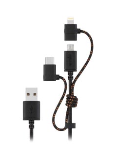Buy 3-In-1 USB Multi Purpose Charging Cable Black in Saudi Arabia