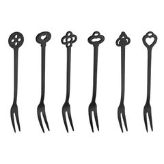 Buy 2 Sets Fruit Fork black 12.5cm in Saudi Arabia