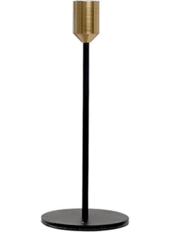 Buy Metal Candlestick Holder Black/Gold 21.00x9.00x9.00cm in Saudi Arabia