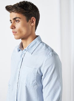 Buy Striped Shirt Light Blue/Optic White in Saudi Arabia
