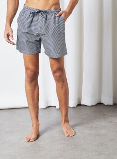 Buy Printed Swim Shorts Navy/ White Stripe in Saudi Arabia