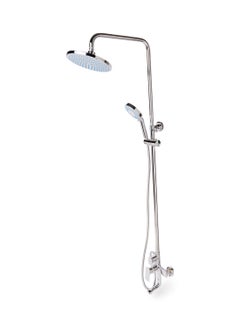 Buy Brass Round Shower Mixer Silver in UAE