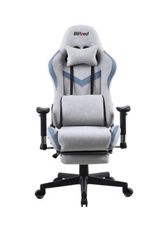 Buy Ergonomically Designed Super Comfort Gaming Chair With Headrest Pillow, Lumbar Cushion And Retractable Footrest Grey 52 x 54 x 134cm in UAE