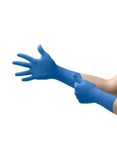 Buy 100-Piece Disposable Nitrile Gloves Set Blue XL in Saudi Arabia
