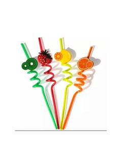 Buy 4-Piece Drinking Straw Set Multicolor in Egypt