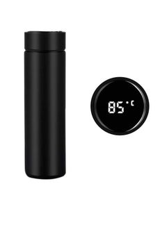 Buy Vaccum Flask Water Bottle With Temprature Display Black 24.3x7.5x6.5cm in Egypt