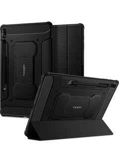 Buy Rugged Armor PRO Case Cover for Samsung Galaxy Tab S8 PLUS (2022) / Tab S7 PLUS (2020) with S Pen Holder - Black in Saudi Arabia