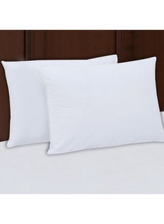 Buy Slowly Rebounding Hotel Cotton Pillow Memory Foam White 48x74cm in UAE