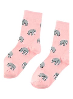 Buy Long Socks Pink/Gray in Saudi Arabia